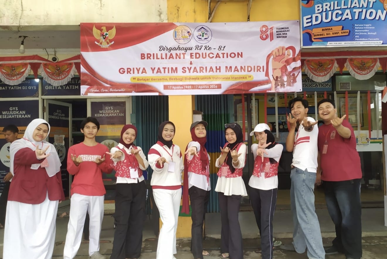 Milad ke-2 Brilliant Education Dirangkai Sambut HUT RI ke-81, Anak Yatim GYS Ikut Berbahagia