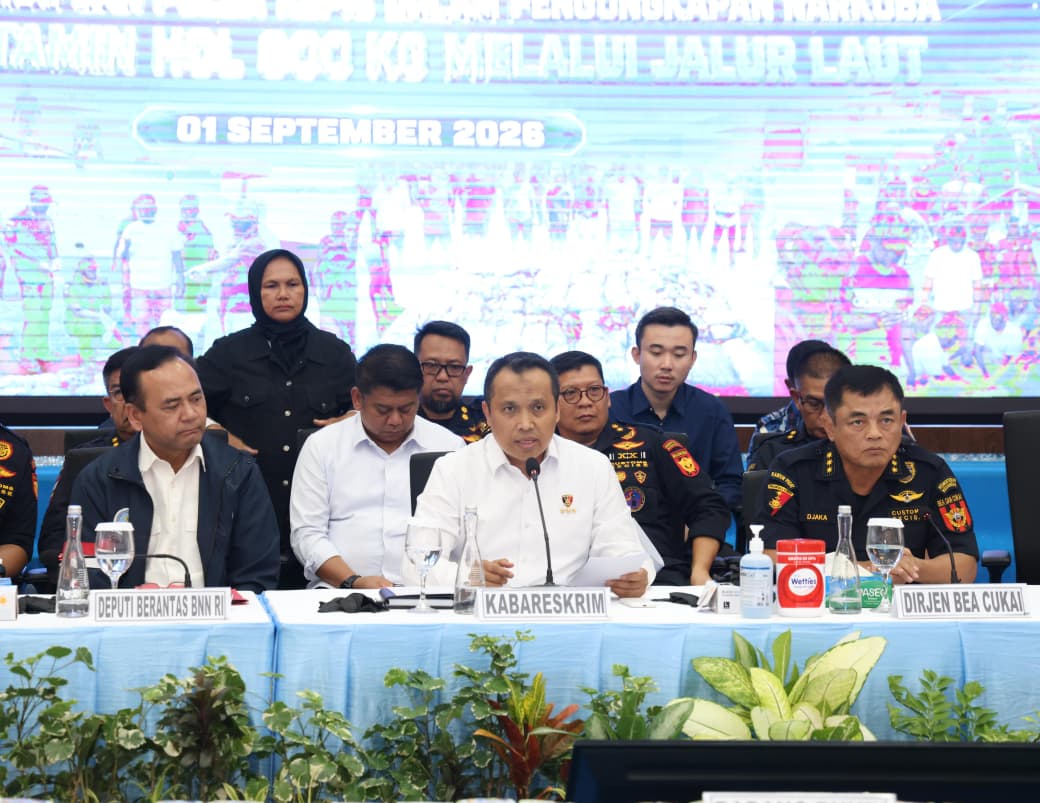 Bareskrim polri, BNN RI, Bea cukai dan Polda Kepri Ungkap jaringan Narkoba Internasional, Sita 800 Kg ketamin HCL